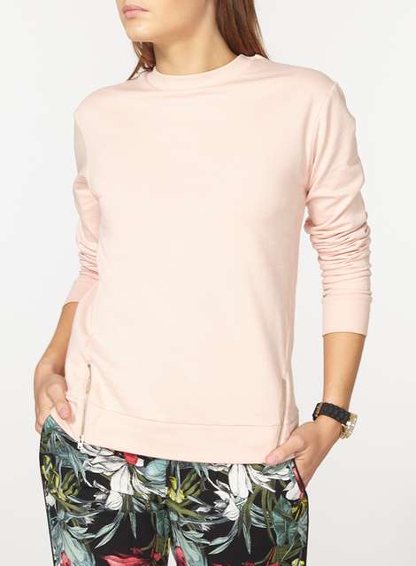 Blush zip side sweater top